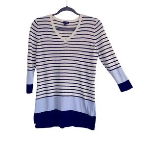 Talbots Womens Linen Sweater S Petite Pullover Blouse Top Light Beachy Classic